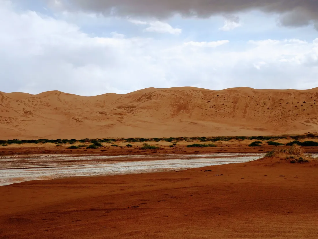 Dunes meeting shallow water
